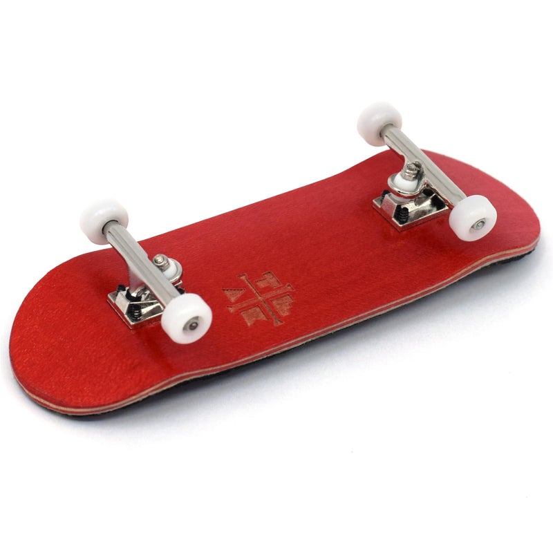Teak Tuning 32mm Pro Fingerboard Complete - Fully Assembled with Pro Level Components - Pro Shaped Wooden Deck (32x97mm), UltraSpin Bearing Wheels, Prodigy Gen2 Trucks - The Crimson Classic - Image 1